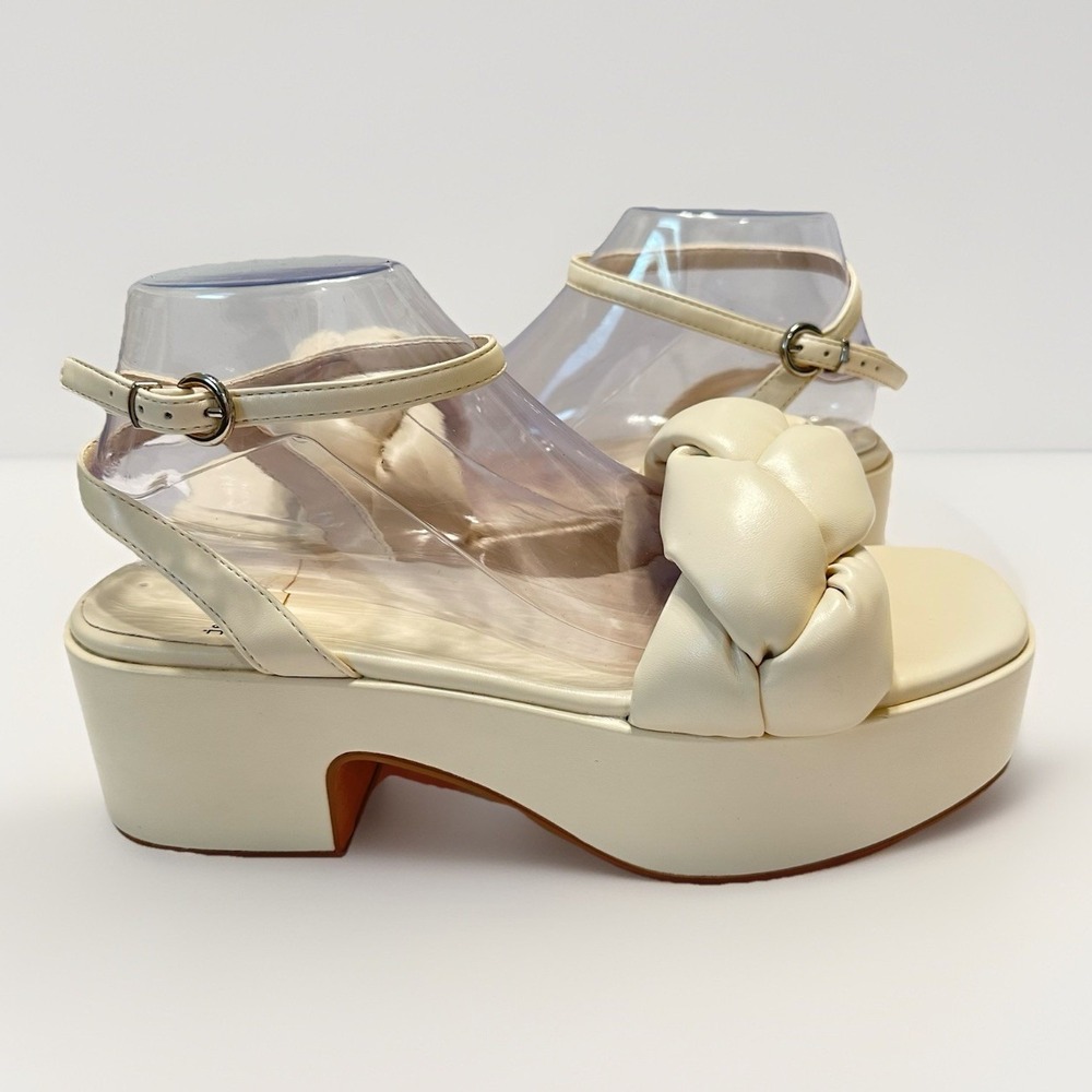 Jeffrey Campbell Ivory Knotted Platform Ankle-Strap Sandals